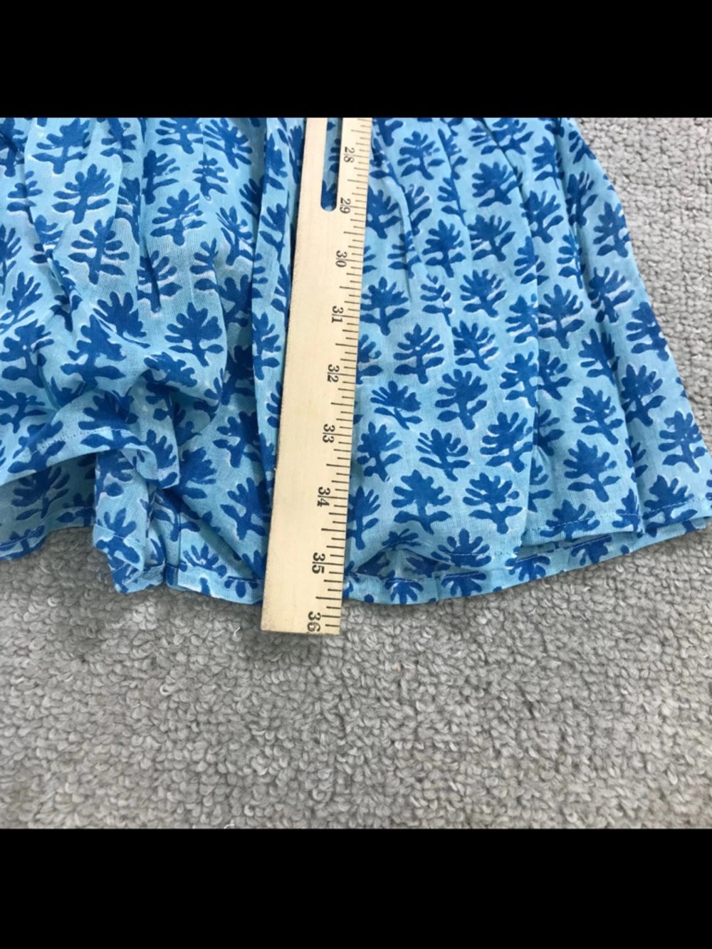 Oliphant 🌹Blue Printed V-Neck Ruffle Mini Dress - Picture 7 of 16
